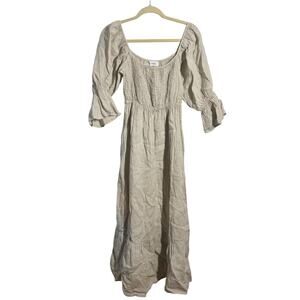 Beachwood Baby Dress Women O/S Moon Maternity Midi Long 100% Linen Tradwife Boho